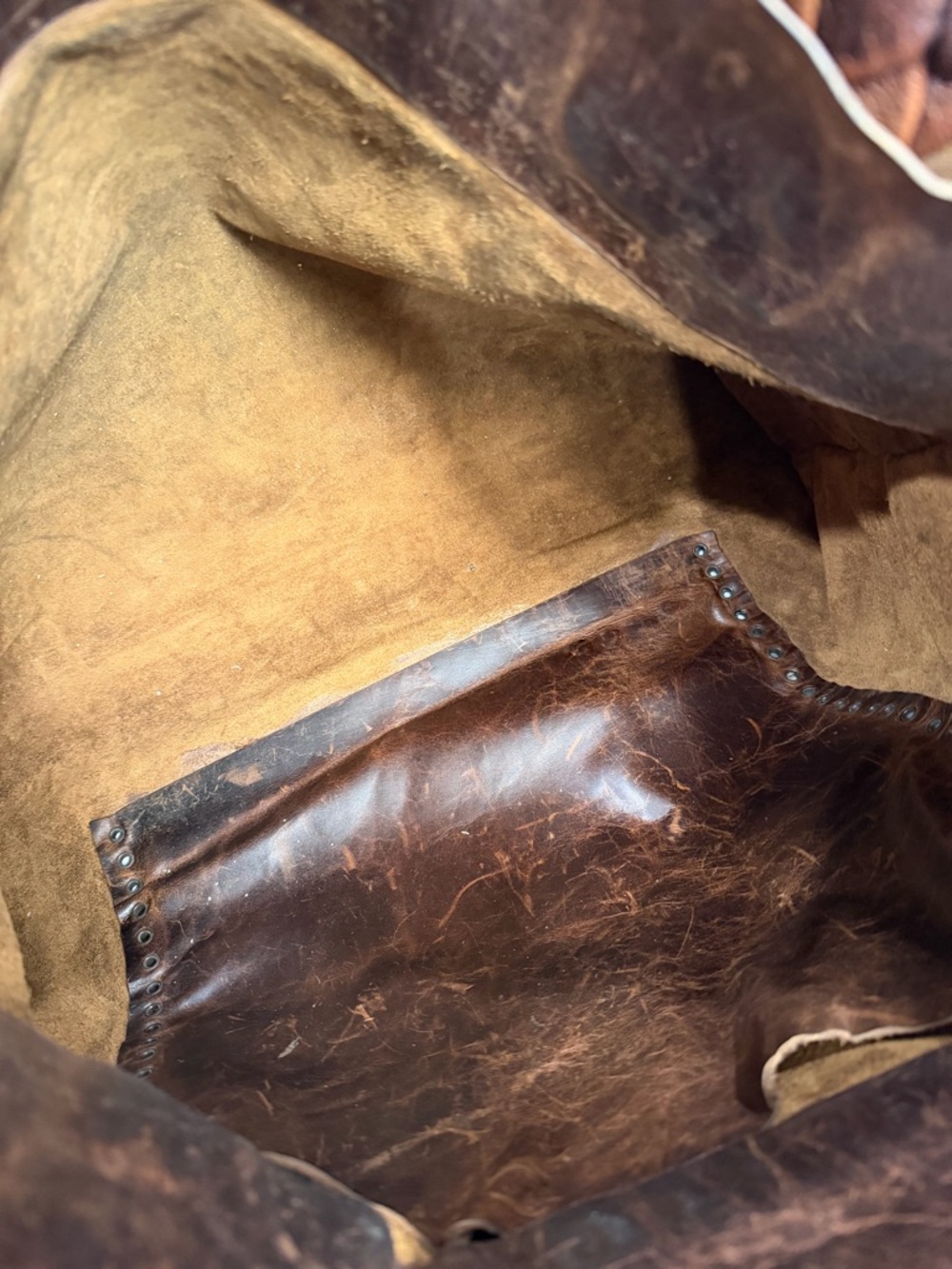 RARE Rebel large shoulder bag with braided handles Italian vintage leather $850 - Picture 6 of 6